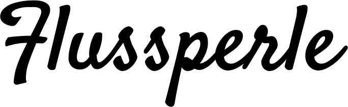Vorschau des Bootsnamens "Flussperle" als Schriftzug für "Bootsbeschriftung Klassisch 96"