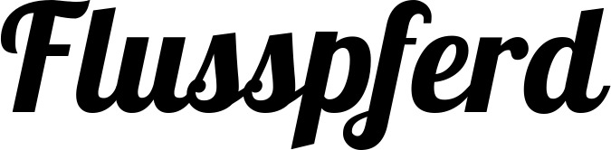 Vorschau des Bootsnamens "Flusspferd" als Schriftzug für "Bootsbeschriftung Neu 60"