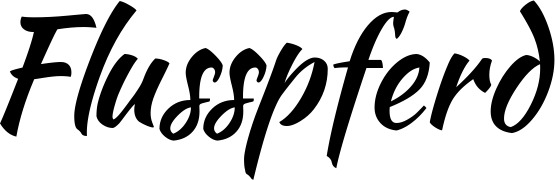 Vorschau des Bootsnamens "Flusspferd" als Schriftzug für "Bootsbeschriftung Klassisch 73"