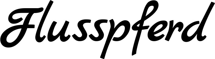 Vorschau des Bootsnamens "Flusspferd" als Schriftzug für "Bootsbeschriftung Klassisch 45"