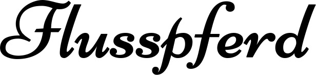 Vorschau des Bootsnamens "Flusspferd" als Schriftzug für "Bootsbeschriftung Klassisch 84"
