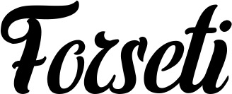 Vorschau des Bootsnamens "Forseti" als Schriftzug für "Bootsbeschriftung Klassisch 62"