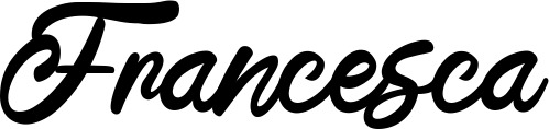 Vorschau des Bootsnamens "Francesca" als Schriftzug für "Bootsbeschriftung Klassisch 102"
