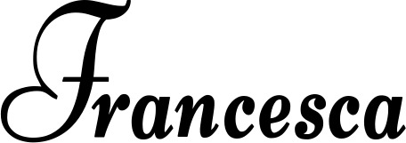 Vorschau des Bootsnamens "Francesca" als Schriftzug für "Bootsbeschriftung Klassisch 76"
