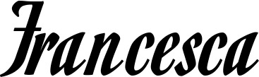 Vorschau des Bootsnamens "Francesca" als Schriftzug für "Bootsbeschriftung Klassisch 93"