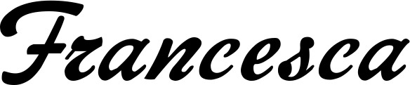 Vorschau des Bootsnamens "Francesca" als Schriftzug für "Bootsbeschriftung Klassisch 12"