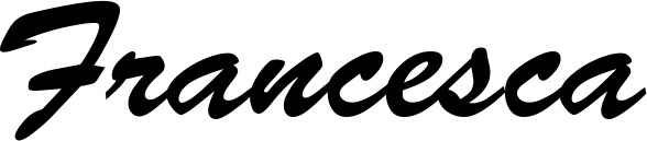 Vorschau des Bootsnamens "Francesca" als Schriftzug für "Bootsbeschriftung Klassisch 03"
