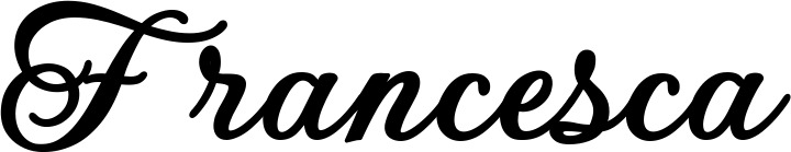 Vorschau des Bootsnamens "Francesca" als Schriftzug für "Bootsbeschriftung Klassisch 69"