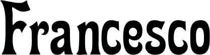 Vorschau des Bootsnamens "Francesco" als Schriftzug für "Bootsbeschriftung Neu 44"