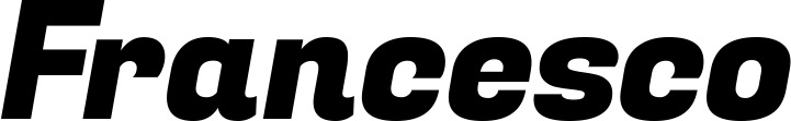 Vorschau des Bootsnamens "Francesco" als Schriftzug für "Bootsbeschriftung Kursiv 04"