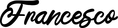 Vorschau des Bootsnamens "Francesco" als Schriftzug für "Bootsbeschriftung Klassisch 102"