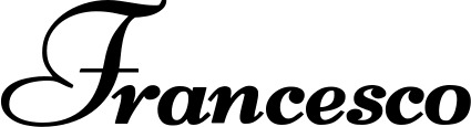 Vorschau des Bootsnamens "Francesco" als Schriftzug für "Bootsbeschriftung Klassisch 76-A"