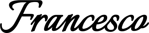 Vorschau des Bootsnamens "Francesco" als Schriftzug für "Bootsbeschriftung Klassisch 58"