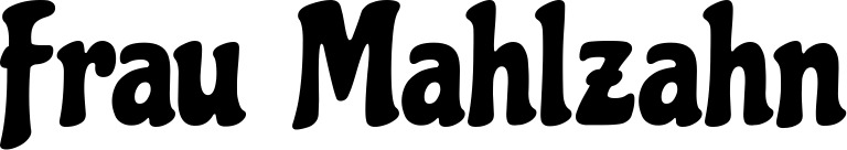 Vorschau des Bootsnamens "Frau Mahlzahn" als Schriftzug für "Bootsbeschriftung Klassisch 53"