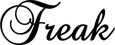 Vorschau des Bootsnamens "Freak" als Schriftzug für "Bootsbeschriftung Klassisch 02-A"