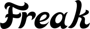 Vorschau des Bootsnamens "Freak" als Schriftzug für "Bootsbeschriftung Klassisch 33"