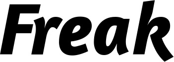 Vorschau des Bootsnamens "Freak" als Schriftzug für "Bootsbeschriftung Kursiv 01"