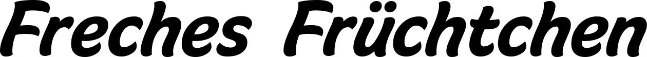 Vorschau des Bootsnamens "Freches Früchtchen" als Schriftzug für "Bootsbeschriftung Klassisch 14"