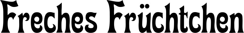 Vorschau des Bootsnamens "Freches Früchtchen" als Schriftzug für "Bootsbeschriftung Neu 44"