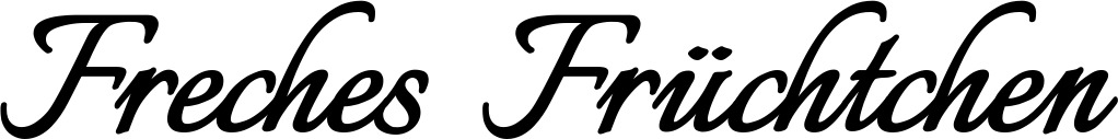 Vorschau des Bootsnamens "Freches Früchtchen" als Schriftzug für "Bootsbeschriftung Klassisch 58"