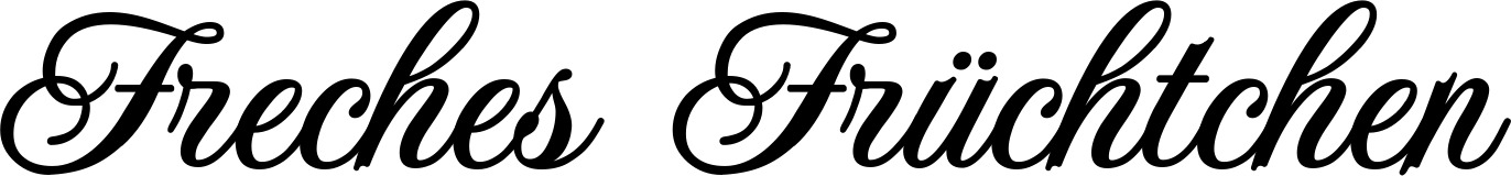 Vorschau des Bootsnamens "Freches Früchtchen" als Schriftzug für "Bootsbeschriftung Klassisch 70"