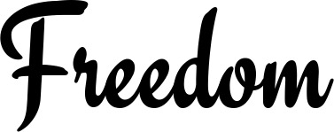Vorschau des Bootsnamens "Freedom" als Schriftzug für "Bootsbeschriftung Klassisch 63"