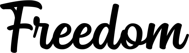 Vorschau des Bootsnamens "Freedom" als Schriftzug für "Bootsbeschriftung Klassisch 43"