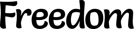 Vorschau des Bootsnamens "Freedom" als Schriftzug für "Bootsbeschriftung Klassisch 94"