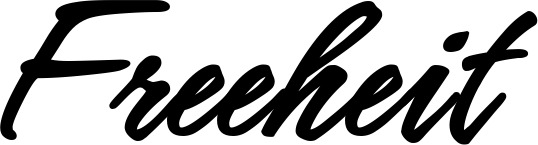 Vorschau des Bootsnamens "Freeheit" als Schriftzug für "Bootsbeschriftung Klassisch 71"