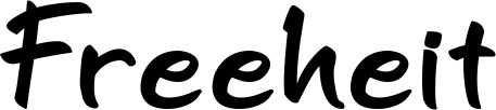 Vorschau des Bootsnamens "Freeheit" als Schriftzug für "Bootsbeschriftung Klassisch 95"
