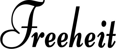 Vorschau des Bootsnamens "Freeheit" als Schriftzug für "Bootsbeschriftung Klassisch 76"