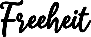 Vorschau des Bootsnamens "Freeheit" als Schriftzug für "Bootsbeschriftung Klassisch 74"