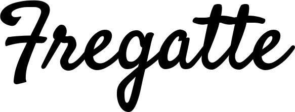 Vorschau des Bootsnamens "Fregatte" als Schriftzug für "Bootsbeschriftung Klassisch 96"