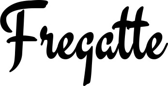 Vorschau des Bootsnamens "Fregatte" als Schriftzug für "Bootsbeschriftung Klassisch 63"