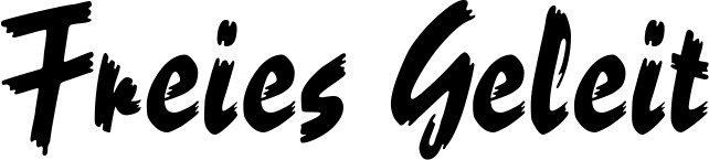 Vorschau des Bootsnamens "Freies Geleit" als Schriftzug für "Bootsbeschriftung Neu 10"