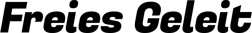 Vorschau des Bootsnamens "Freies Geleit" als Schriftzug für "Bootsbeschriftung Kursiv 04"