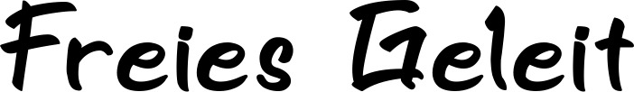 Vorschau des Bootsnamens "Freies Geleit" als Schriftzug für "Bootsbeschriftung Klassisch 95"