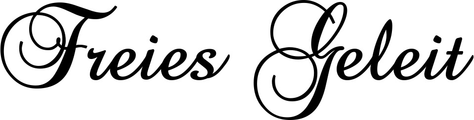 Vorschau des Bootsnamens "Freies Geleit" als Schriftzug für "Bootsbeschriftung Klassisch 02-A"