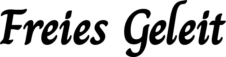 Vorschau des Bootsnamens "Freies Geleit" als Schriftzug für "Bootsbeschriftung Klassisch 51"