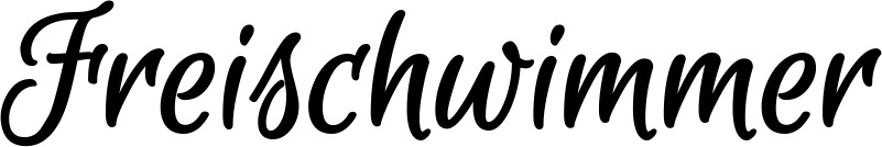 Vorschau des Bootsnamens "Freischwimmer" als Schriftzug für "Style Klassisch 105"