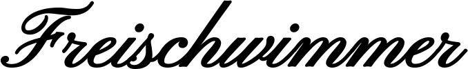 Vorschau des Bootsnamens "Freischwimmer" als Schriftzug für "Bootsbeschriftung Klassisch 107"