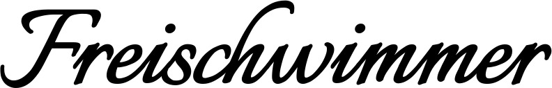 Vorschau des Bootsnamens "Freischwimmer" als Schriftzug für "Bootsbeschriftung Klassisch 58"