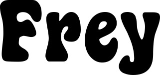Vorschau des Bootsnamens "Frey" als Schriftzug für "Bootsbeschriftung Klassisch 16"