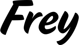 Vorschau des Bootsnamens "Frey" als Schriftzug für "Bootsbeschriftung Klassisch 19"