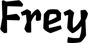 Vorschau des Bootsnamens "Frey" als Schriftzug für "Bootsbeschriftung Neu 47"