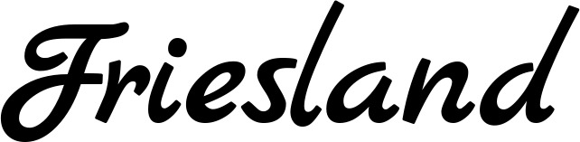 Vorschau des Bootsnamens "Friesland" als Schriftzug für "Bootsbeschriftung Klassisch 45"