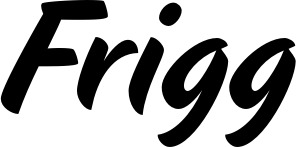 Vorschau des Bootsnamens "Frigg" als Schriftzug für "Bootsbeschriftung Klassisch 19"