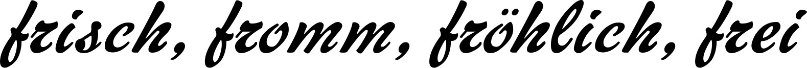 Vorschau des Bootsnamens "frisch, fromm, fröhlich, frei" als Schriftzug für "Bootsbeschriftung Klassisch 12"