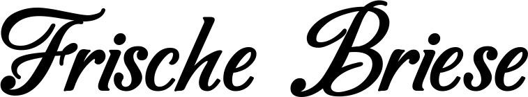 Vorschau des Bootsnamens "Frische Briese" als Schriftzug für "Bootsbeschriftung Klassisch 50"