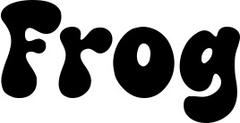 Vorschau des Bootsnamens "Frog" als Schriftzug für "Bootsbeschriftung Neu 62"